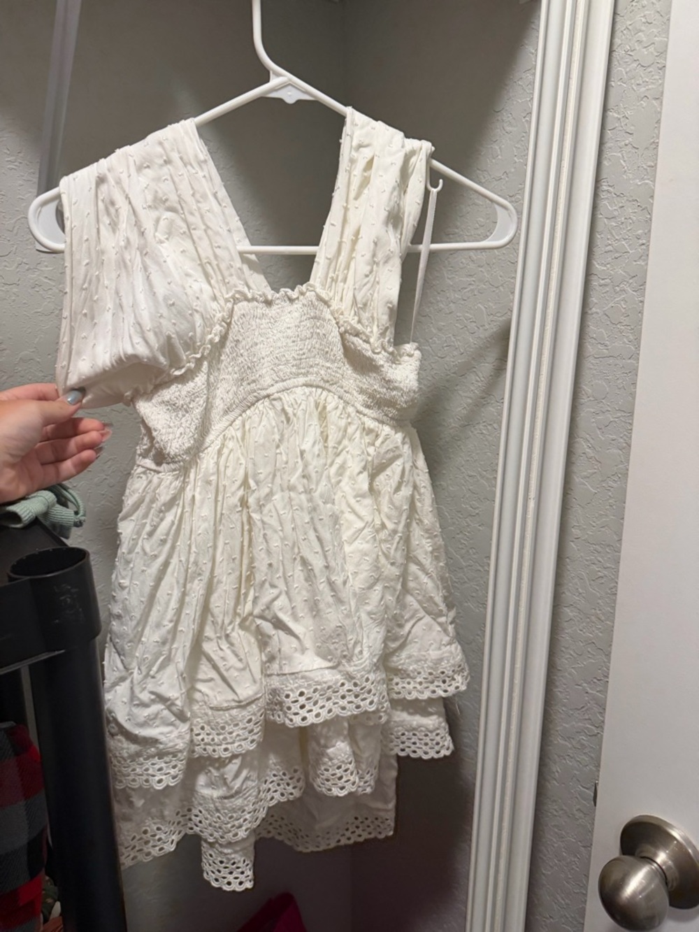 SHEIN White Eyelet Ruffle Sundress